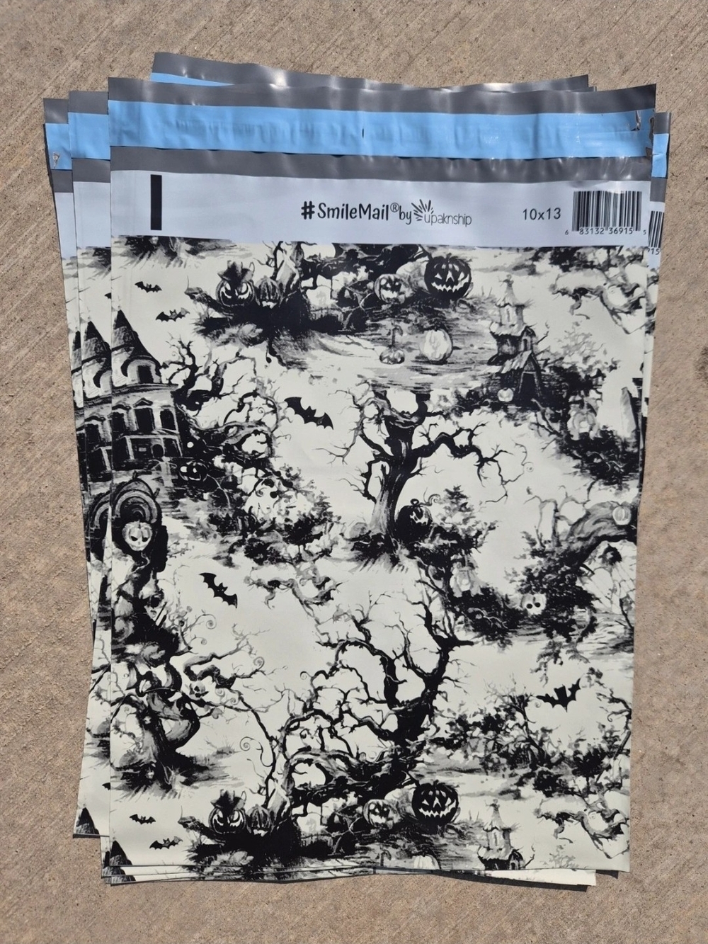 🎃 50 COUNT 👻 Spooky Toile Halloween Poly Mailers 🦇 10x13 🐈‍⬛️